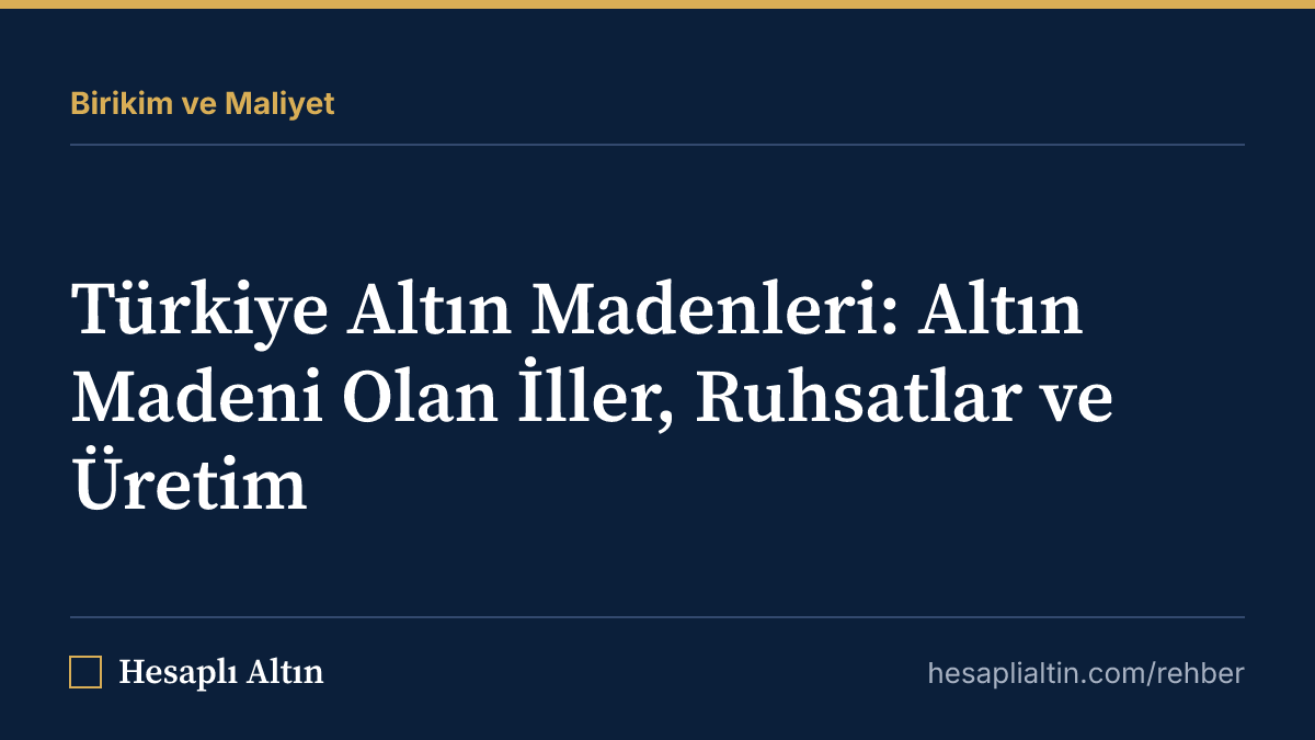 Türkiye Altın Madenleri: Altın Madeni Olan İller, Ruhsatlar ve Üretim